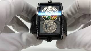 Korloff  Diamonds Dual Time Watch 192 Carat Black Swiss Made DT52B699 [upl. by Samanthia]