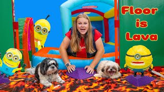 Assistant and her Funny Dog Waffles Plays Floor is Lava to find Mega Minions [upl. by Nerra]