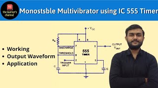 Monostable Multivibrator using IC 555 timer  in Hindi [upl. by Hegarty]