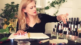 Nailpolish Cataloging ASMR 💅 Page Flipping • Unintelligible Whispers • Listen While Study • Ambient [upl. by Hcnarb]