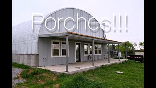 MOST AMAZING HOUSE GOT BETTER Quonset home gets 100 percent CUSTOM porches barndominium [upl. by Alehcim]