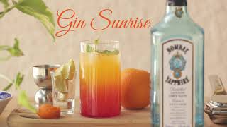 Gin Sunrise  Easiest GIN Cocktails to Make at home  Bombay Sapphire Cocktail [upl. by Eliam]