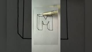 Letter M 3D drawing shorts 3d trending art [upl. by Etnor]