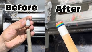 Replacing a broken fiber ferrule installing a clear tip on a pool cue [upl. by Anitnas]