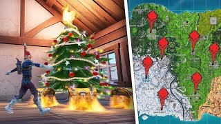 Défi Fortnite  Danser devant différents sapins de Noël  Noël [upl. by Eenttirb]