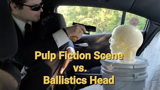 9mm Hollow Point vs Ballistic Head Pulp Fiction Car Scene [upl. by Beryle684]