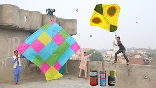 20 Feet Big Monstar Kite Make Nasir At Home Vs Kite Flying Big Gudda [upl. by Rivi636]