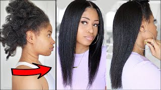 How I Go From KINKY to STRAIGHT hair🔥super easy [upl. by Rosio]