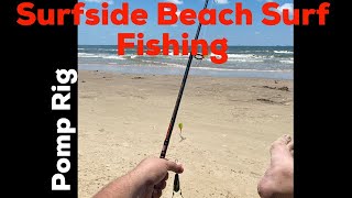 Surfside Jetty Surfside Beach Surf fishing Texas Pompano Rig [upl. by Bordiuk165]