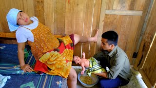 Pregnant woman gives birth at home and her husband delivers the baby  Phuongs family life [upl. by Gant754]