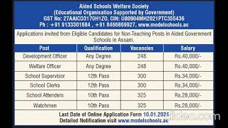 Aided Schools Welfare Society Recruitment [upl. by Annaira9]