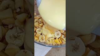 Fruit trifle recipe recipe easy custard fruits shorts youtubeshorts [upl. by Marva470]