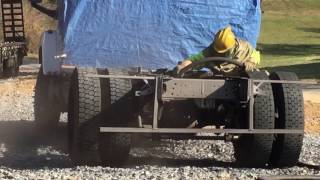 Sandblasting a GMC 6500 frame wheels and undercarriage [upl. by Eelarac]