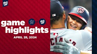 Nationals vs Marlins Game Highlights 42824  MLB Highlights [upl. by Eenat846]