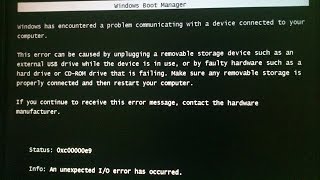 How to FIX error 0xc00000e9 unexpected IO error occured SOLVED [upl. by Arhez]