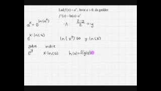 Bevis  differentiation af en eksponentiel funktion [upl. by Enirehtak]