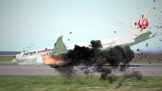 Tokyo Haneda Airport Plane Crash Japan Airlines A350 How the Accident Happened Flight 516 [upl. by Meier890]