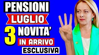 PENSIONI LUGLIO 2024 👉 3 NOVITÀ IN ARRIVO CON IL PAGAMENTO 14ESIMA  TASSE ✅ ESCLUSIVA [upl. by Myron]