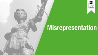 Contract Law  Misrepresentation [upl. by Asus]