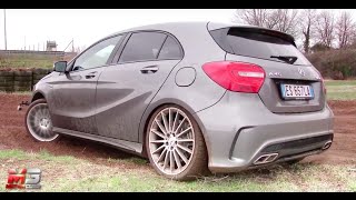 2014 MERCEDES A 45 AMG  4K RALLY AND SOUND [upl. by Nefen]