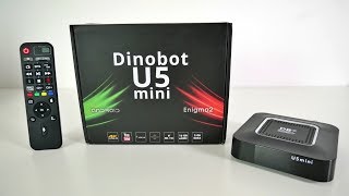 DINOBOT U5 Mini 4K Hybrid Android TV OS BOX  MultiTV Tuner  ATV  Enigma 2 [upl. by Akcir]