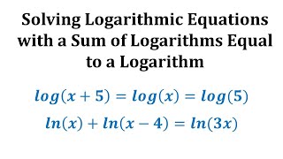 Ex Solve Logarithmic Equations Containing Only Logarithms [upl. by Aisile]