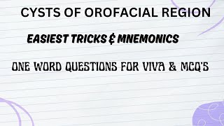 Classification cysts of orofacial region amp Mnemonics Learn in 10 mins  BDS 3rd year Oral Pathology [upl. by Syah]