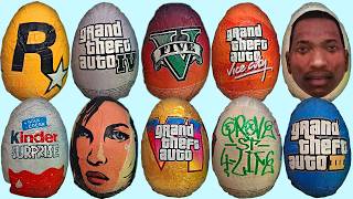 ALL Surprise Eggs GTA San Andreas Vice city GTA 3 GTA 5 GTA 6 ASMR [upl. by Ymrots]