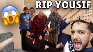 FALLING DOWN THE STAIRS PRANK ON MY FAMILY [upl. by Ymerej]