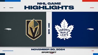 NHL Highlights  Maple Leafs vs Golden Knights  November 20th 2024 [upl. by Geri]