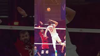 Reverse gear 🔥🔥 powerful volleyball spike 😮 volleyball spiking 😲 volleyball trainingshorts volley [upl. by Ahsem]