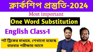 WBPSC Clerkship English Class  One Word Substitution By Jishan Sir  Clerkship Preparation 2024 [upl. by Schreibman]