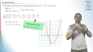 Kwadratische vergelijkingen  de abcformule  WiskundeAcademie [upl. by Cassella412]