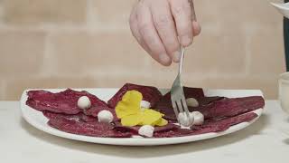 Receta Carpaccio de betabel con Aderezo de Ajonjolí y Jengibre Gavilla® [upl. by Leiva221]