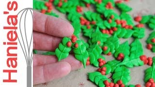 ROYAL ICING HOLLY LEAVES HANIELAS [upl. by Marcille]