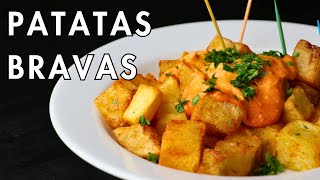 Crispy Patatas Bravas Recipe  Spicy Garlic Aioli [upl. by Alliber]