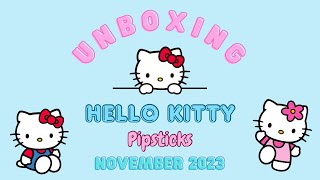 UNBOXING Pipsticks November 2023 Hello Kitty amp Friends Monthly Sticker Subscription [upl. by Ruscio]