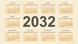 Kalender 2032 [upl. by Brote25]