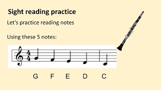 Clarinet Reading 5 Notes Descending only [upl. by Ttennaej213]