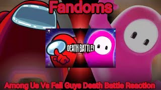 Fandoms react to Among Us Vs Fall Guys Death Battle Gacha reaction [upl. by Notsuoh450]