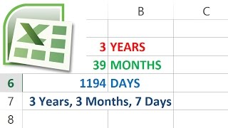 How to Calculate Days Months and Years between Two Dates in Excel [upl. by Alacim]