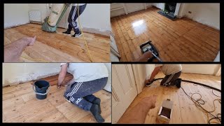 How to refinish very old wooden floors with dark stain [upl. by Oswal]