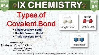 54 Types of Covalent Bond  Chapter 4  Chemical Bonding  9 chemistry new book  Sindh  ykSir [upl. by Ruelle610]