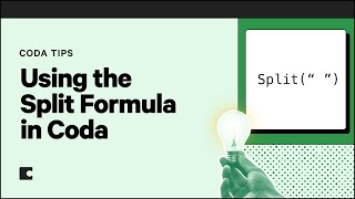 Using the Split Formula in Coda  Coda Tips [upl. by Ydahs]