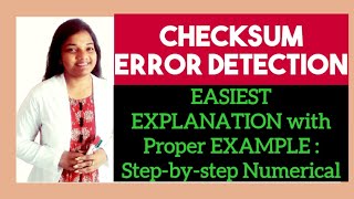 Checksum Error Detection in Hindi in Computer Networks  Checksum Example Calculation Step by step [upl. by Nosimaj]