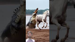 man help white horse 🐎mare horse crocodile river field humanity horselover shorts viral [upl. by Seely]