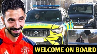 BREAKING NEWS Ruben Amorim Arrives Manchester Hes receives police escorts Man U new manager [upl. by Oruasi829]