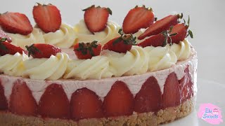 🍓Cheesecake de frutilla SIN HORNO  FÁCIL Y DELICIOSO🍓  Elu Sweets [upl. by Hernando293]