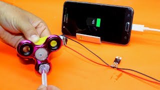 Free Energy Mobile Chargr Using Fidget spinner  Free Energy Mobile Phone Charger at Home [upl. by Xylia]