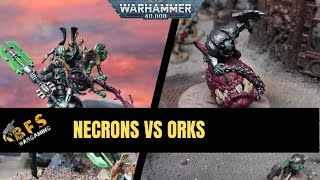 New Codex Necrons vs Orks Warhammer 40k Battle Report 10th Edition [upl. by Annayad]